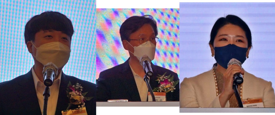 (왼쪽부터) 이준석 국민의힘 당대표, 김민석 국회 보건복지위원장(더불어민주당 의원), 신현영 더불어민주당 의원